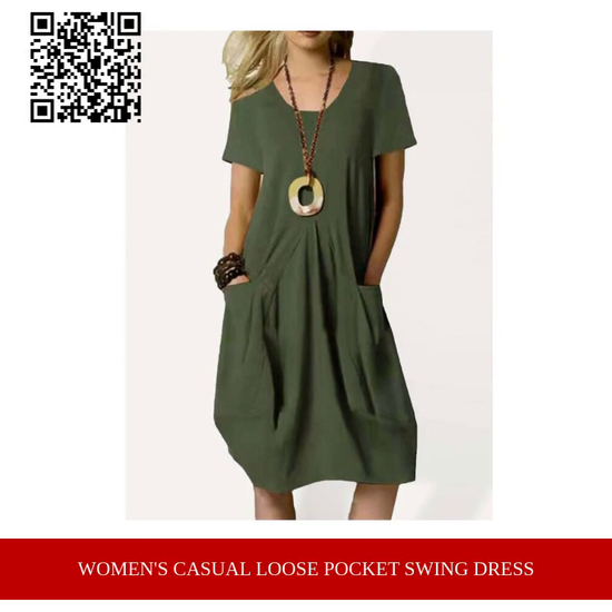 Women&#039;s Casual Loose Pocket Swing Dress by@Outfy