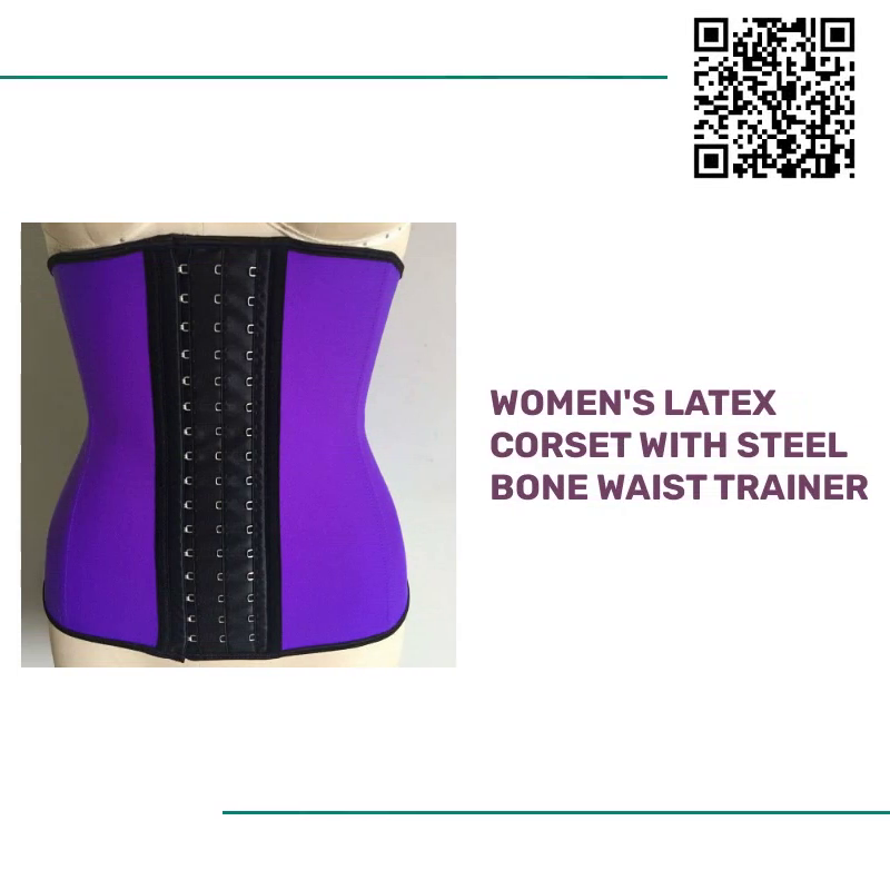 Women&#039;s Latex Corset With Steel Bone Waist Trainer by@Outfy