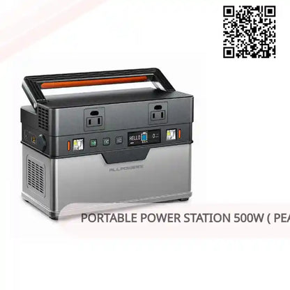 Portable Power Station 500W ( Peak 1000W ) Solar Generator MPPT 606Wh by@Outfy