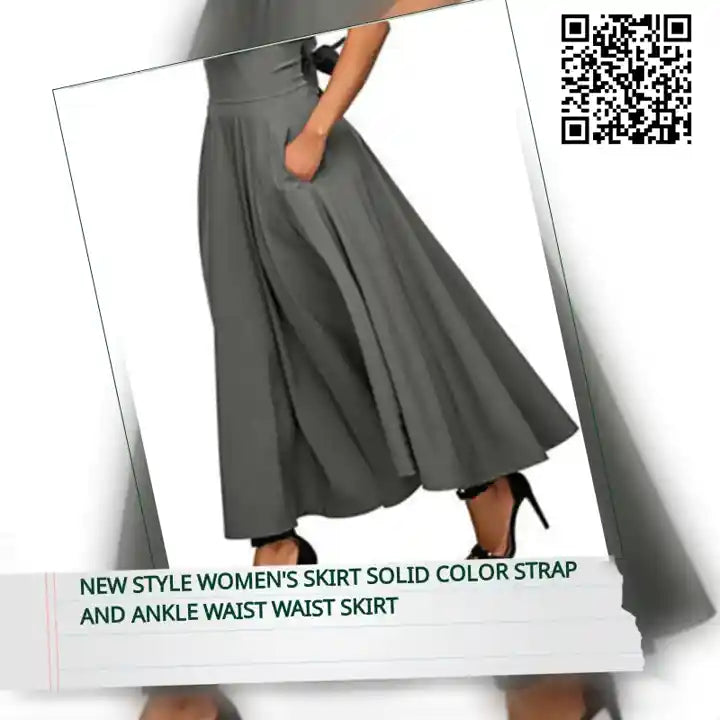 New style women&#039;s skirt solid color strap and ankle waist waist skirt by@Outfy