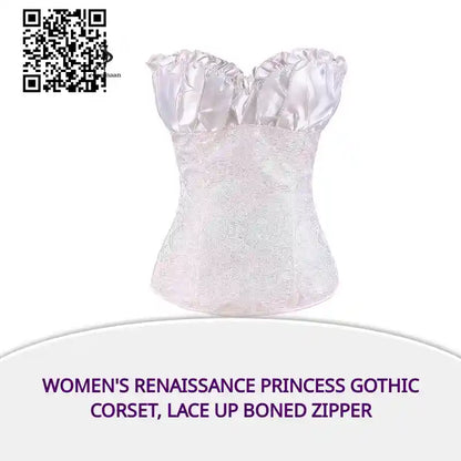 Women&#039;s Renaissance Princess Gothic Corset, Lace Up Boned Zipper by@Outfy