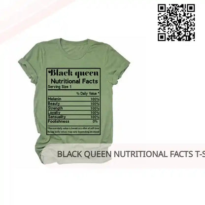 BLACK QUEEN NUTRITIONAL FACTS T-SHIRT(Women) by@Outfy