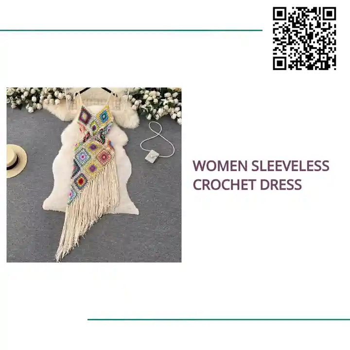 Women Sleeveless Crochet Dress by@Outfy