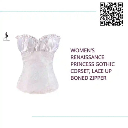 Women&#039;s Renaissance Princess Gothic Corset, Lace Up Boned Zipper by@Outfy