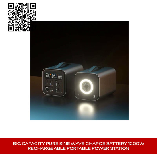 Big Capacity Pure Sine Wave Charge Battery 1200W Rechargeable Portable Power Station by@Outfy