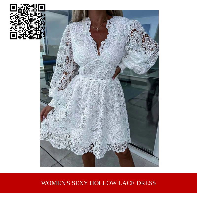 Women&#039;s Sexy Hollow Lace Dress by@Outfy