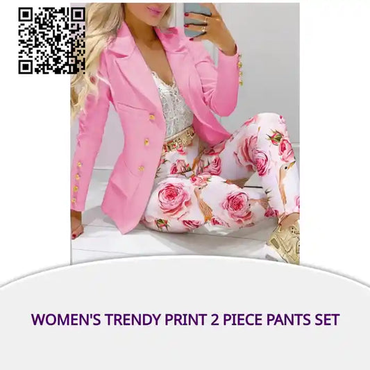 Women's Trendy Print 2 piece Pants Set by@Outfy
