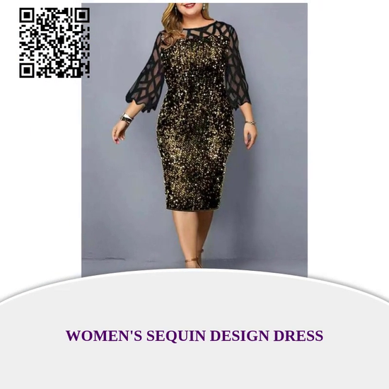 Women&#039;s Sequin Design Dress by@Outfy