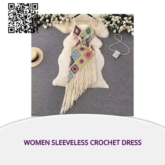 Women Sleeveless Crochet Dress by@Outfy