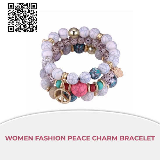 Women Fashion Peace Charm Bracelet by@Outfy