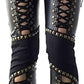 Women Gothic Faux Leather, Hollow Out  Pants